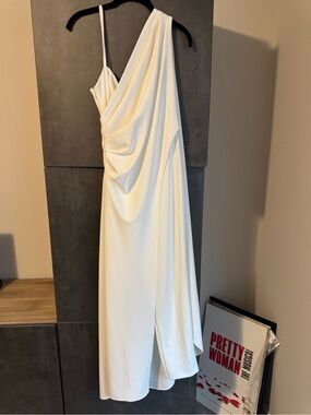 White one shoulder jumpsuit